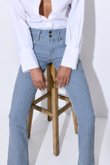 Drill Cotton Flared Leg Pants