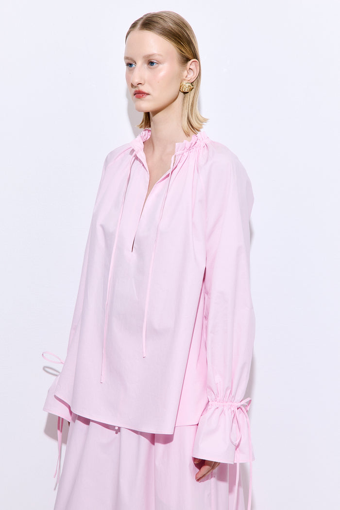 Ruffled Poplin Blouse
