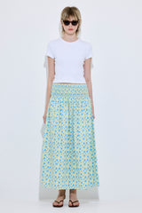Shirred Waist Maxi Skirt