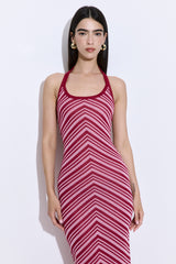 Pattern Knitted Halter Neck Dress