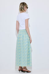 Shirred Waist Maxi Skirt