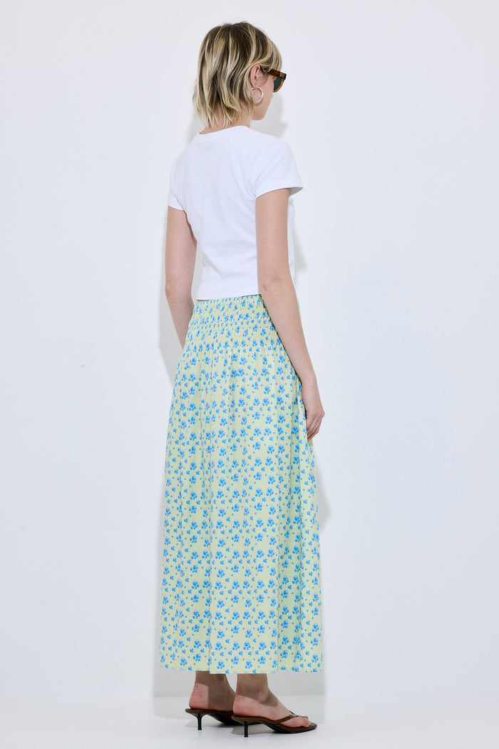 Shirred Waist Maxi Skirt