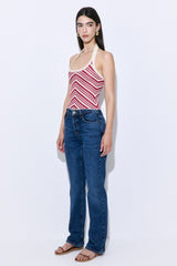 Pattern Knitted Halter Neck Top