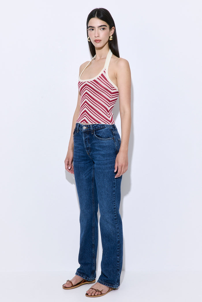 Pattern Knitted Halter Neck Top