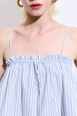 Ruffled Poplin Strappy Top