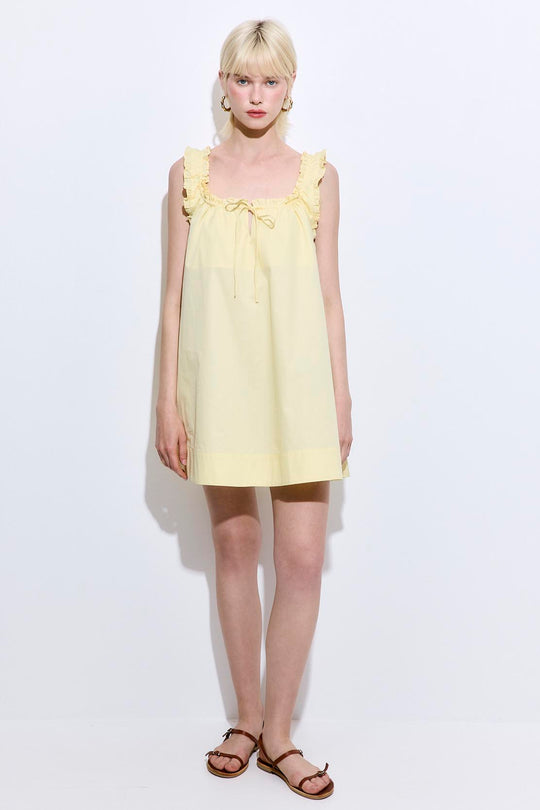 Ruffled Poplin Mini Dress