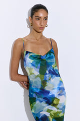 Semi Sheer Draped Maxi Dress