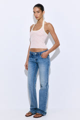 Pattern Knitted Halter Neck Top