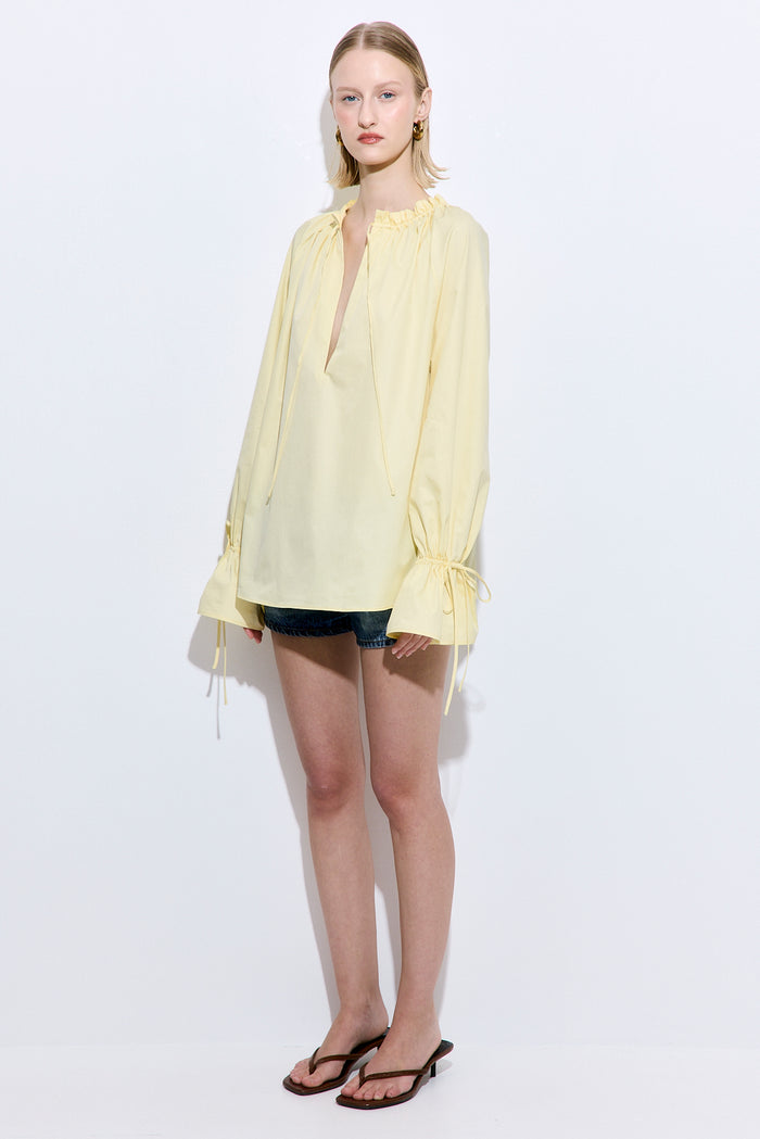Ruffled Poplin Blouse