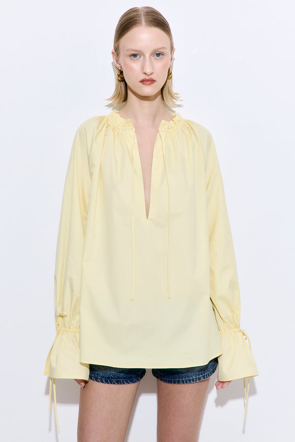 Ruffled Poplin Blouse