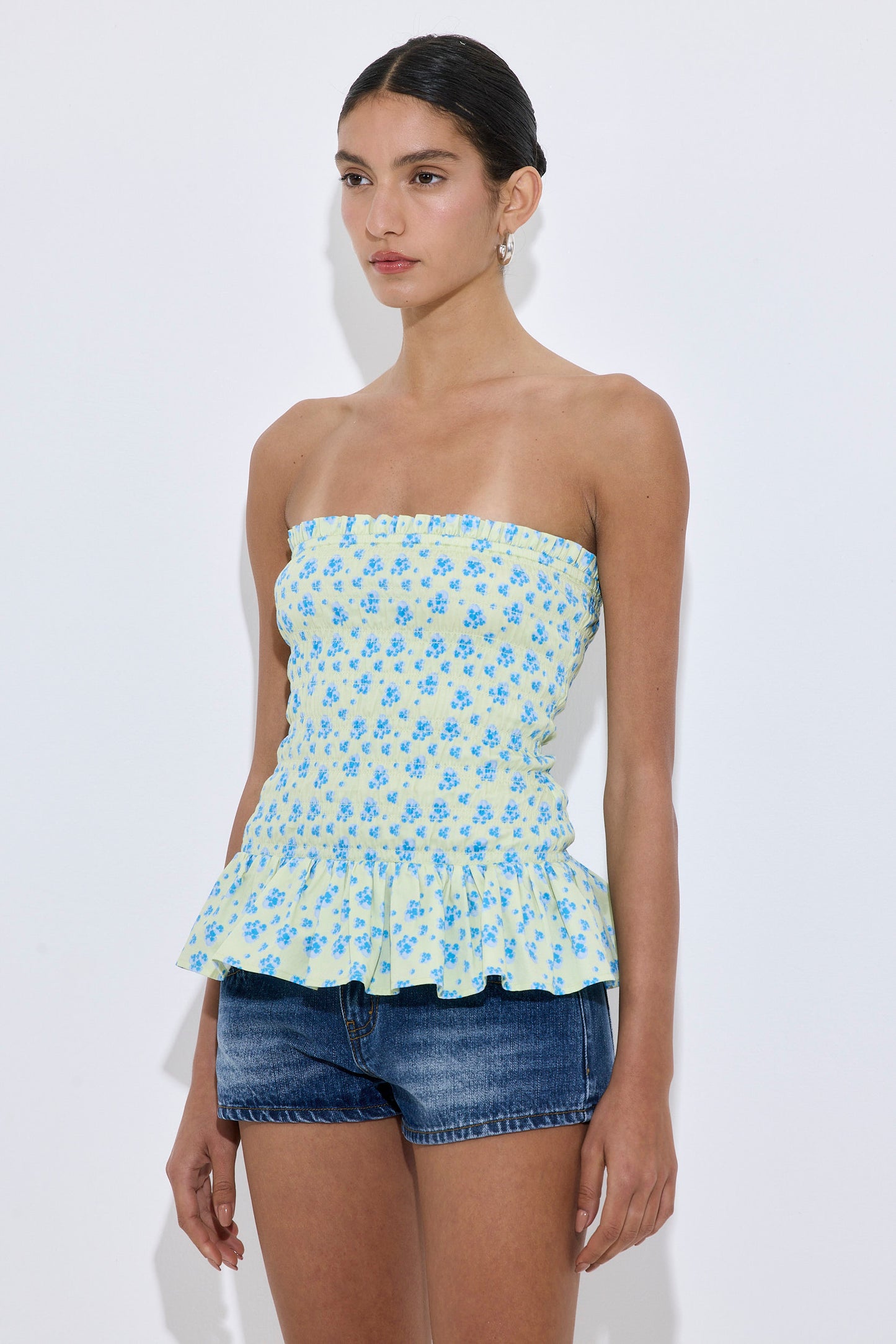 Strapless Shirred Top