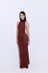 Crochet Turtle Neck  Maxi Dress