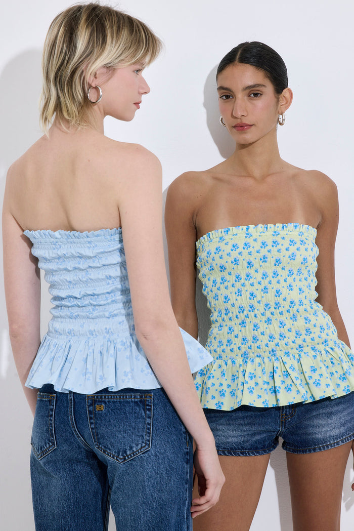 Strapless Shirred Top