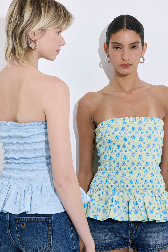 Strapless Shirred Top