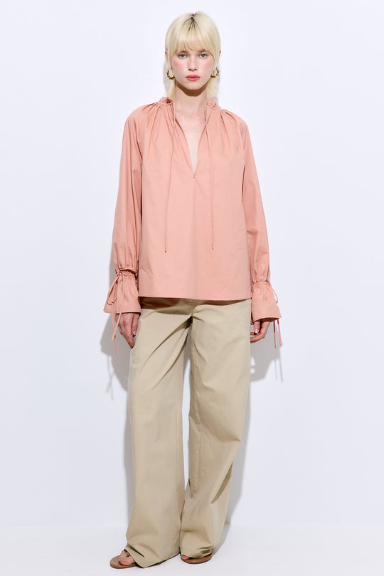 Ruffled Poplin Blouse