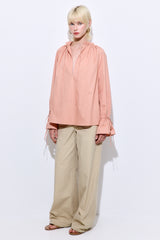 Ruffled Poplin Blouse