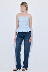 Strapless Shirred Top
