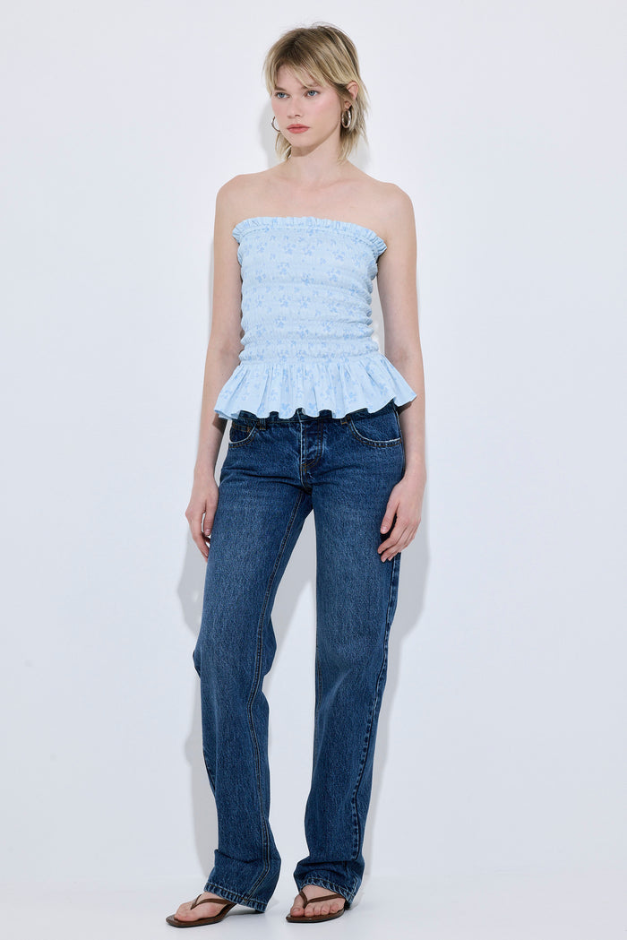 Strapless Shirred Top