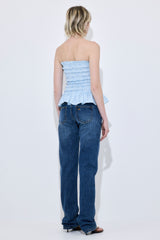 Strapless Shirred Top