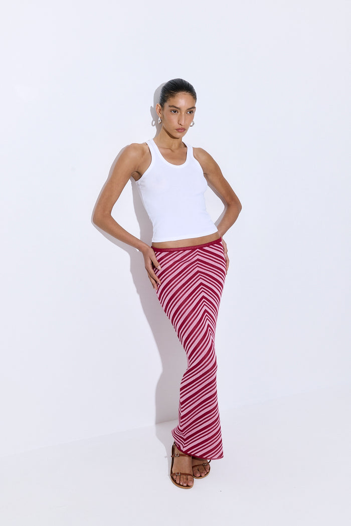 Pattern Knitted Maxi Skirt