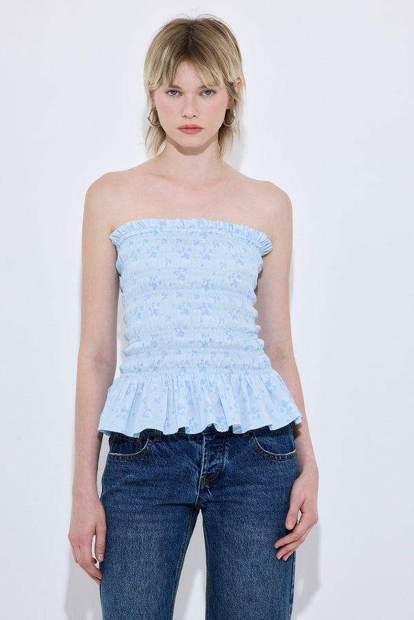 Strapless Shirred Top