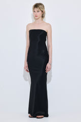 Satin Strapless Maxi Dress