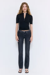 Mid Sleeved Zipper Knit