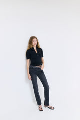 Mid Sleeved Zipper Knit