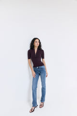 Mid Sleeved Zipper Knit
