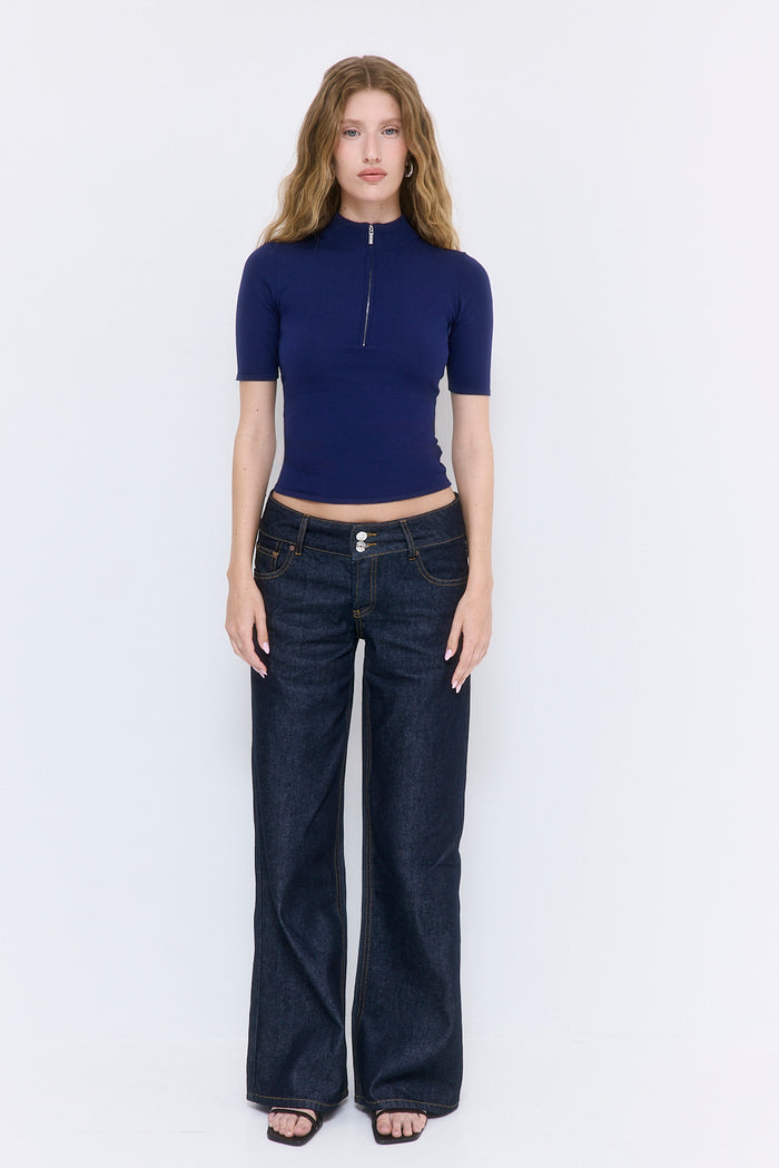 Mid Sleeved Zipper Knit