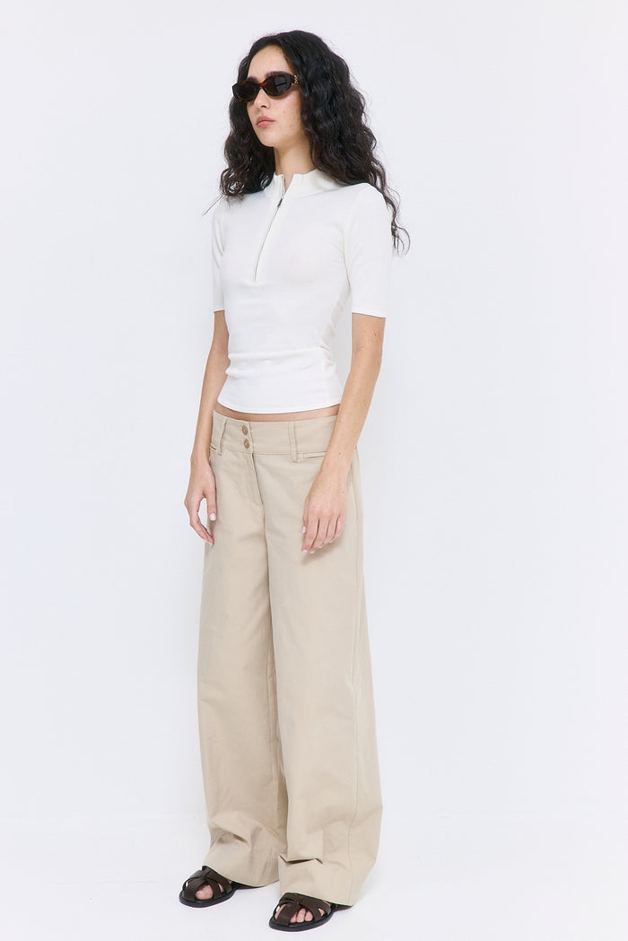 Mid Sleeved Zipper Knit