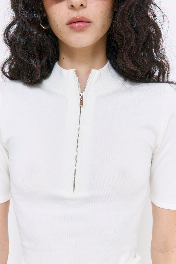 Mid Sleeved Zipper Knit