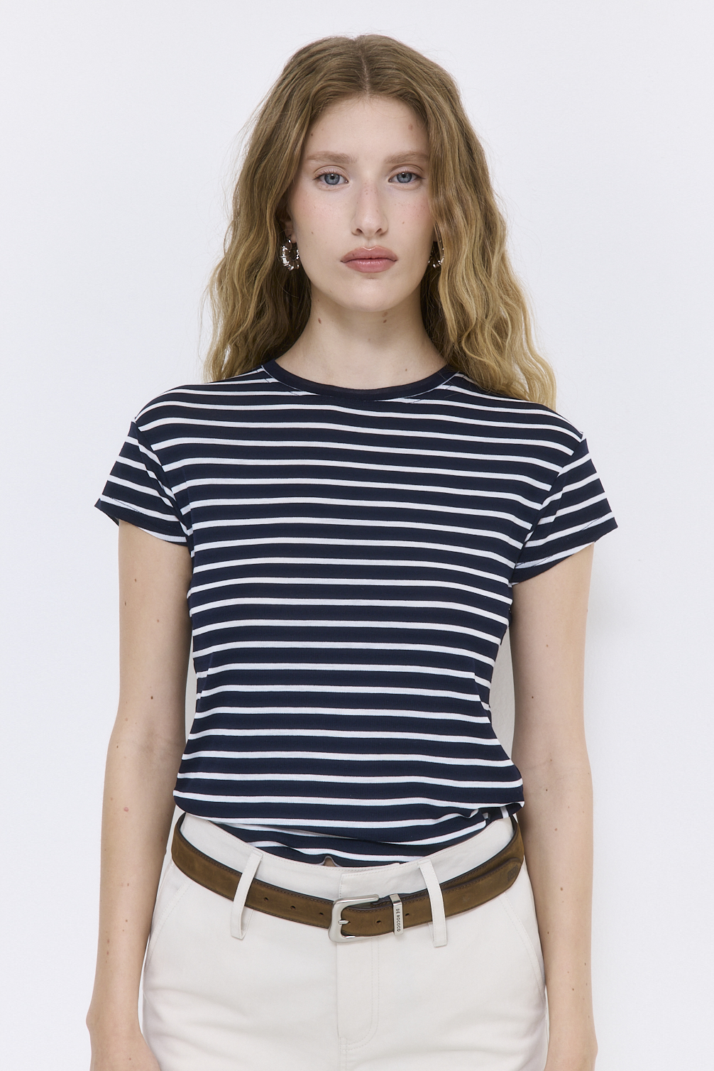 Striped Cup Sleeve Tee