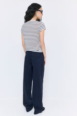 Striped Cup Sleeve Tee