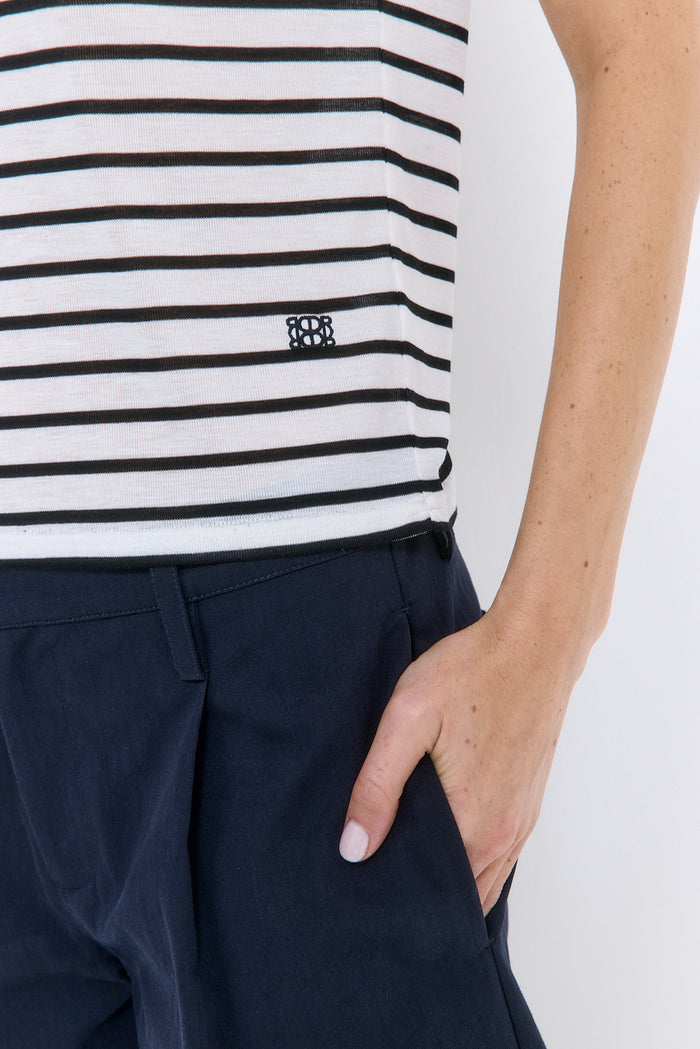 Striped Cup Sleeve Tee