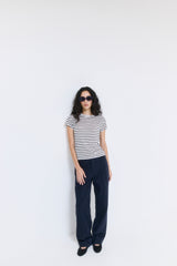 Striped Cup Sleeve Tee