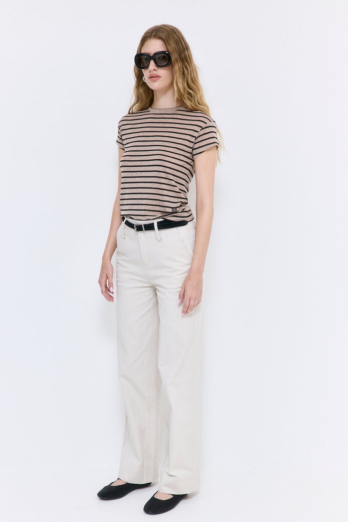 Striped Cup Sleeve Tee