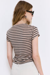 Striped Cup Sleeve Tee