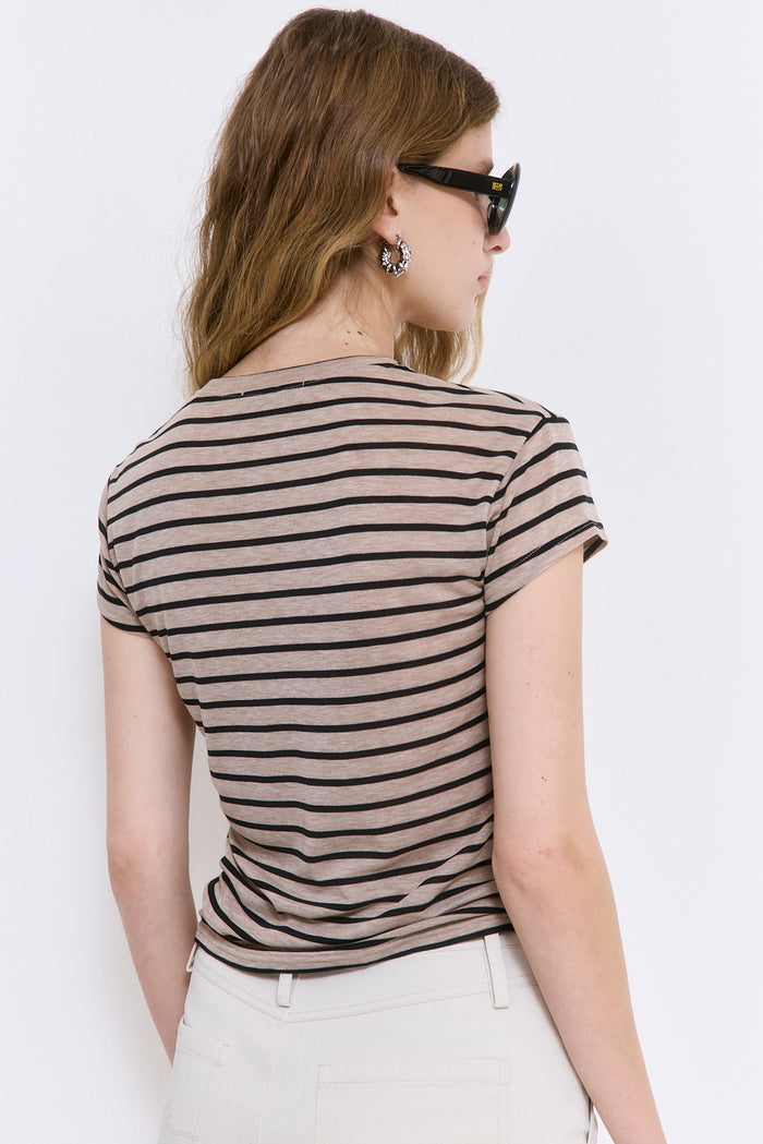 Striped Cup Sleeve Tee