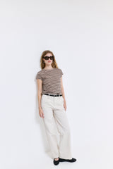 Striped Cup Sleeve Tee
