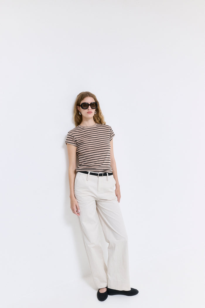 Striped Cup Sleeve Tee