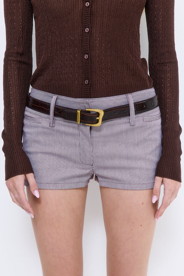 Striped Drill Shorts