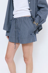 Striped Poplin Shorts