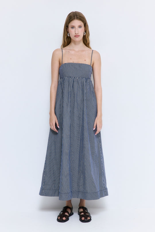 Strappy Poplin Maxi Dress