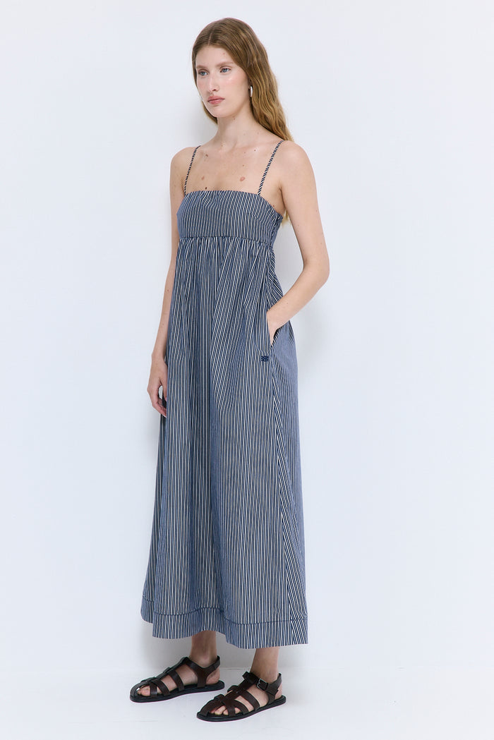 Strappy Poplin Maxi Dress