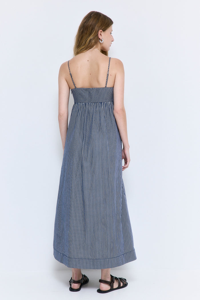 Strappy Poplin Maxi Dress
