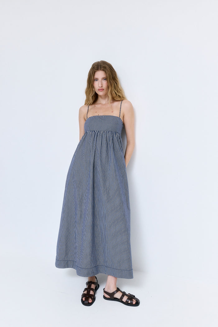 Strappy Poplin Maxi Dress