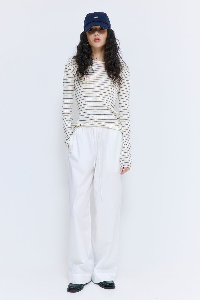 Mid Rise Poplin Pants