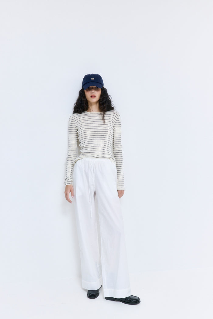 Mid Rise Poplin Pants