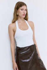 Ribbed Halter Neck Tank Top